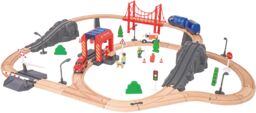 TookyToy Drewniany tor kolejowy - straż pożarna