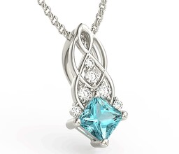 Wisiorek z białego złota z topazem Swarovski Ice