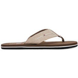 Japonki Tommy Hilfiger Chambray Beach Sandal FM0FM05570 Beżowy