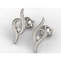 Kolczyki z białego złota z diamentami APK-84B