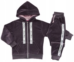 Dres Welurowy dla dziewczynki kolor jagodowy bluza