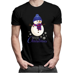 Merry Christmas - bałwanek - męska koszulka