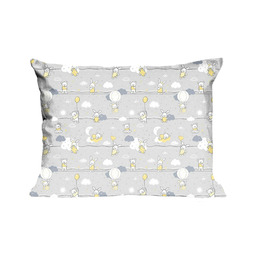Karo Poszewka bawełniana 40x60 58K misie zajączki szara