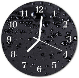 Zegar szklany okrągły Krople