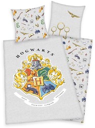 Pościel bawełniana Harry Potter szary, 140 x 200