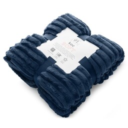 Eurofirany Koc narzuta 150x200 Soft granatowy z mikrofibry