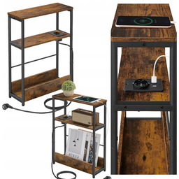 Wąska szafka nocna z praktyczną listwą zasilającą 3