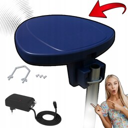 Mocna Antena Zewnętrzna Aktywna Telewizyjna DVB-T2 Full Hd