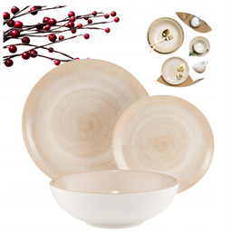 Komplet Talerzy Zestaw Obiadowy 4 Osób Talerze Ceramiczne