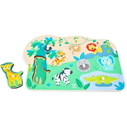 Hape Puzzle z motywem dzikich zwierząt, drewniane puzzle