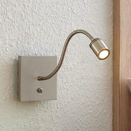 Lindby Kinkiet LED Legera, 11 cm, kolor nikiel,