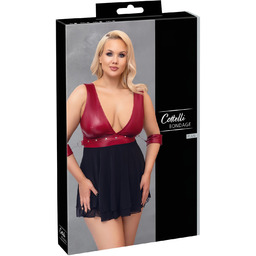 Cottelli Bondage Plus Size - czerwona babydoll