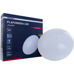 Plafoniera Plato 2xE27 IP44 mleczny klosz biała C37-PLA-285-2E27