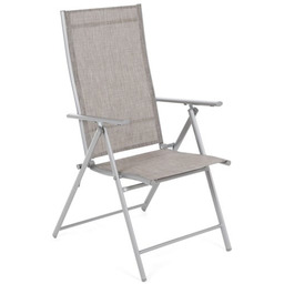 Krzesło ogrodowe metalowe Casablanca Silver / Taupe Melange