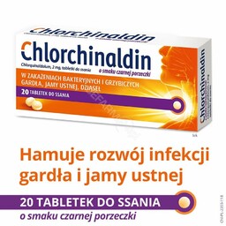 Chlorchinaldin o smaku czarn. porzeczki tabletki do ssania