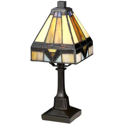 Lampa stołowa witrażowa brązowa QZ-HOLMES-TL z serii HOLMES