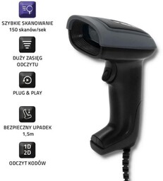 QOLTEC CZYTNIK KODÓW KRESKOWYCH 1D I 2D USB