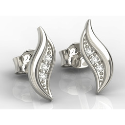 Kolczyki z białego złota z diamentami APK-85B