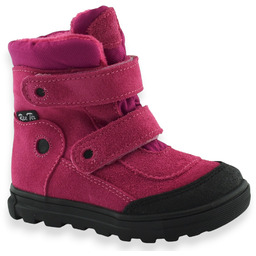 Zimowe skórzane buty dziewczęce RenBut 12-1524-1790 Amarant Ciemny