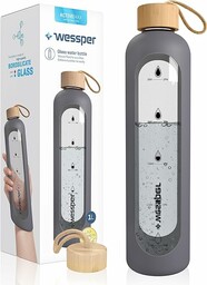 Wessper Szklana butelka na napoje, 1 l, ze