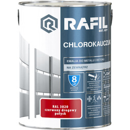 Emalia chlorokauczukowa czerwony drogowy 5 l RAFIL