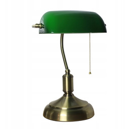 Lampa Stołowa Bankierska Zielona Biurkowa Do Gabinetu 38CM