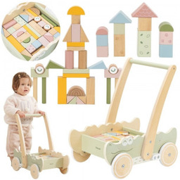 Wózek Viga Drewniany Na Klocki Pchacz