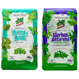 ZESTAW Yerba Mate Pajarito 2x500g Ziołowa MIĘTA MOC