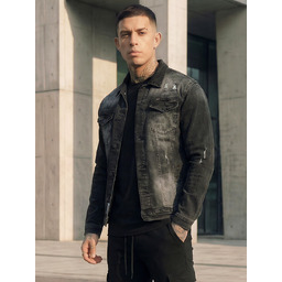 Czarna jeansowa kurtka męska Denley MJ511G