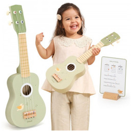 Viga Drewniane Ukulele Gitara Dla Dzieci Zielone