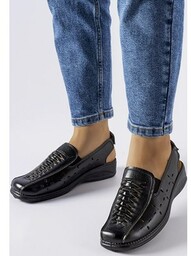 Czarne sandały ażurowe Glafi