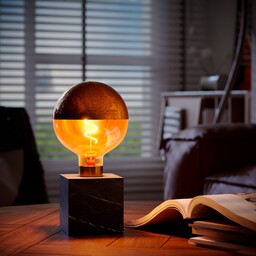 Calex Square Marble lampa stołowa, czarna