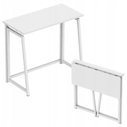 Biurko komputerowe składane Mark Adler białe industrialne loftowe