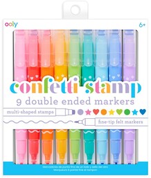 Dwustronne flamastry ze stempelkami - Confetti Stamp