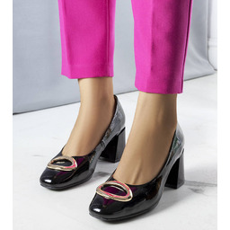 Czarne lakierowane czółenka Kathleen-37