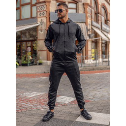 Czarny dres męski z kapturem Denley 3A162A