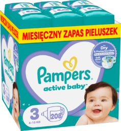Pampers Active Baby 3 (6-10 kg), pieluchy, 208