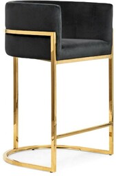 HOKER na złotych nogach, czarna tapicerka, ekskluzywny wygląd,