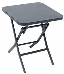 Stolik kawowy składany Greensboro nowoczesny metalowy kwadratowy grafitowy