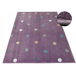 Dywan Dziecięcy Fioletowy W Kropeczki Kolorowy Mięciutki Lima