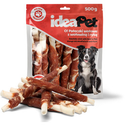 ideaPet Pałeczki wołowe z wołowiną i rybą 500g