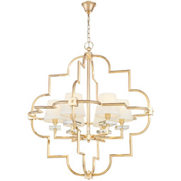 LAMPA WISZĄCA ŻYRANDOL NOWOCZESNY BIAŁO-ZŁOTY BALTIMORE W6