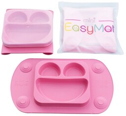 EasyTots - EasyMat Mini 2in1 PINK silikonowy talerzyk