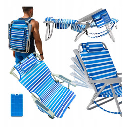 Składany leżak krzesło ogrodowe plażowe turystyczne Z Poduszką