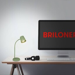 Briloner Lampa stołowa Skriva, zielony, biuro, metal