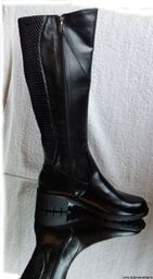 BnW Kozaki ze skóry cholewka 40-46 cm płaski