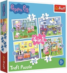 Trefl Puzzle Świnka Peppa: Wspomnienia z wakacji, 4w1