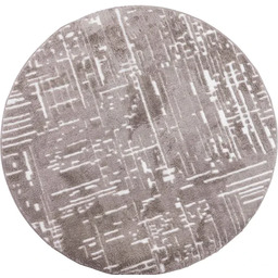 Dywan okrągły pluszowy Venesia przecierka 3d szary