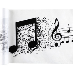 Bieżnik Pięciolinia biały - 30 cm x 5