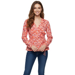 Bluzka damska Tommy Hilfiger Elonora Wrap w kwiaty